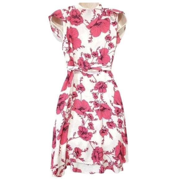 Free People NWT Pink/White French Quarter Floral Wrap Dress Size Large - Picture 2 of 3